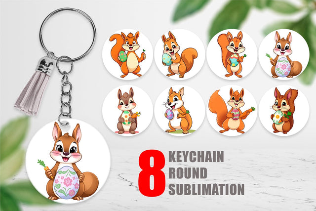 Keychain Easter Squirrel Sublimation artnoy 