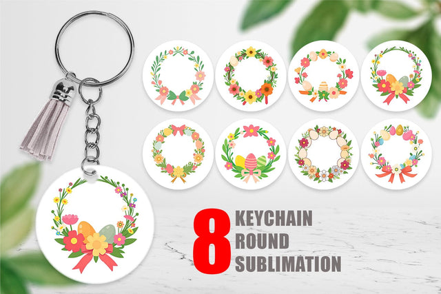 Keychain Easter Wreath Sublimation artnoy 