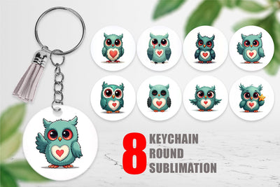 Keychain Eerie Owl Journey Sublimation artnoy 