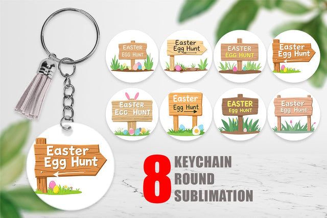Keychain Egg Hunt Sign Sublimation artnoy 
