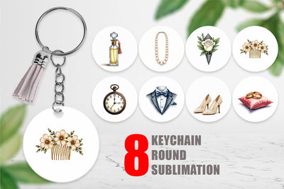 Keychain Elegant Bridal Accessories and Keepsakes Sublimation artnoy 