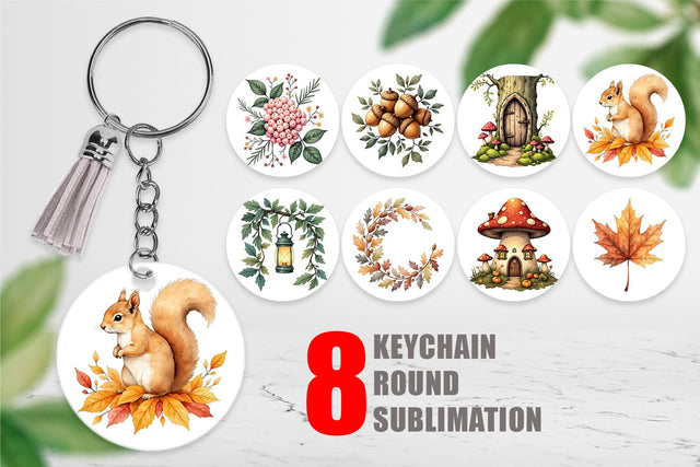 Keychain Enchanted Autumn Forest Sublimation artnoy 