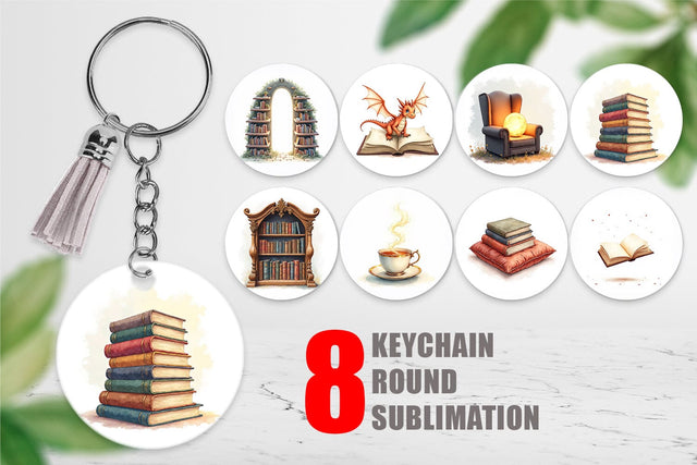 Keychain Enchanted Reading Nook Sublimation artnoy 