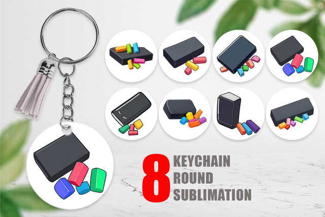 Keychain Eraser and Chalk Sublimation artnoy 