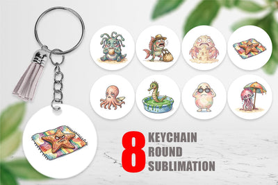 Keychain Exhausted Mutant Beach Sublimation artnoy 