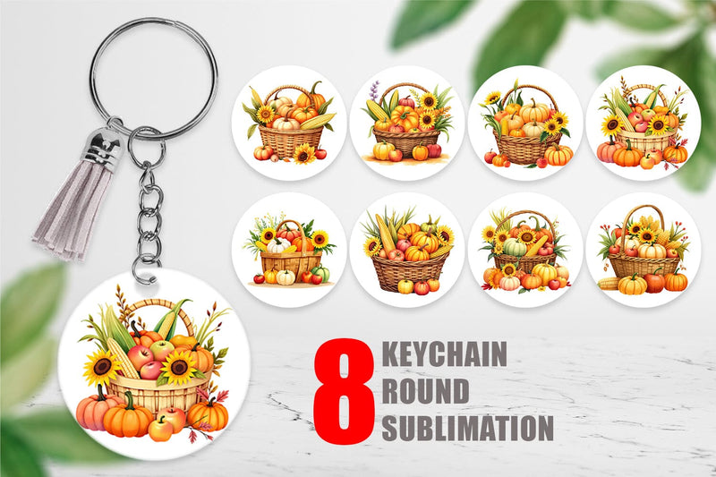 Keychain Fall Fruit Sublimation artnoy 