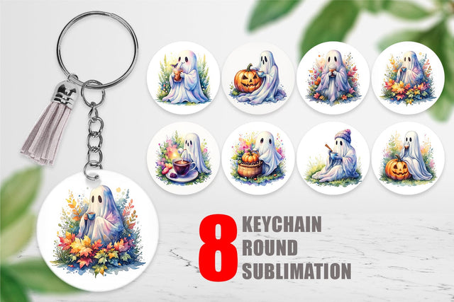 Keychain Fall Pumpkin Spice Coffee Sublimation artnoy 