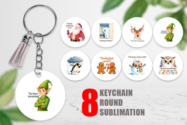 Keychain Family Drama Christmas Sublimation artnoy 
