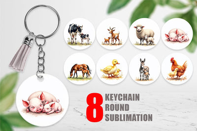 Keychain Farmyard Babies Sublimation artnoy 