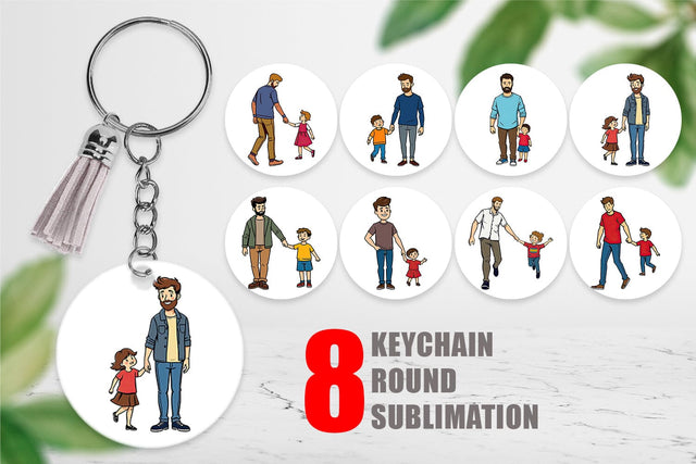 Keychain Father and Child Sublimation artnoy 