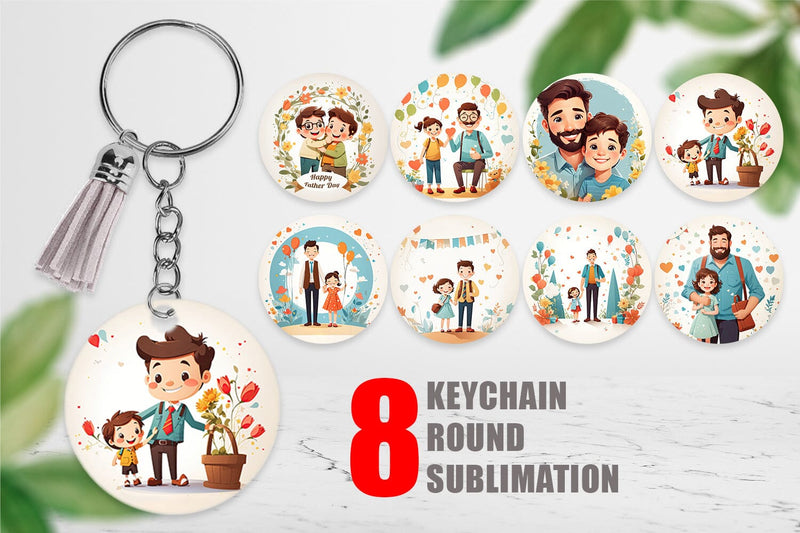 Keychain Father's Day Art Sublimation artnoy 