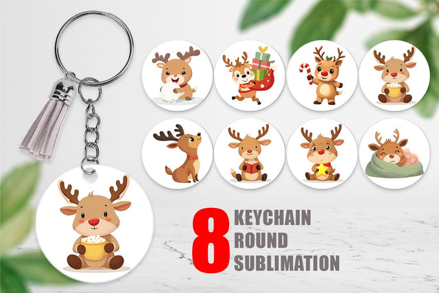 Keychain Festive Baby Rudolf Sublimation artnoy 