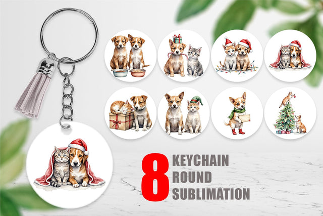 Keychain Festive Pets Sublimation artnoy 