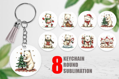 Keychain Festive Polar Wonders Sublimation artnoy 