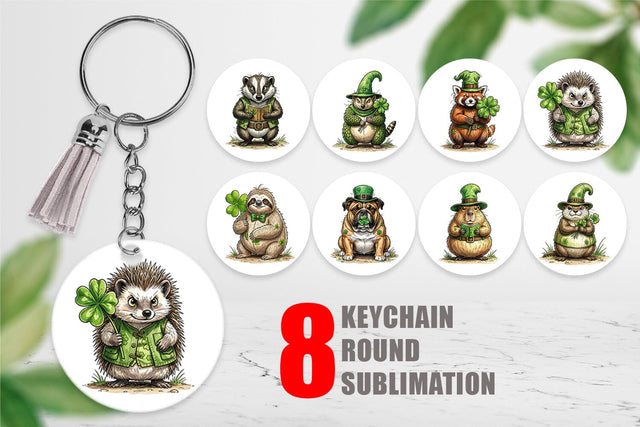 Keychain Festive St Paddys Fauna Sublimation artnoy 
