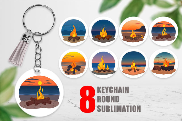 Keychain Fire Pit Sublimation artnoy 
