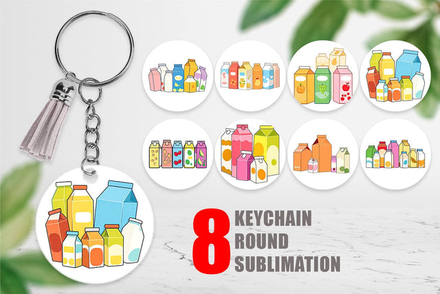 Keychain Flavored Milk Carton Sublimation artnoy 