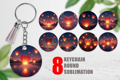 Keychain Floating Lanterns Sublimation artnoy 