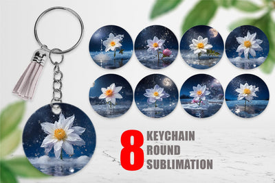 Keychain Flower and Water Sublimation artnoy 