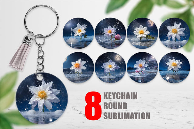Keychain Flower and Water Sublimation artnoy 