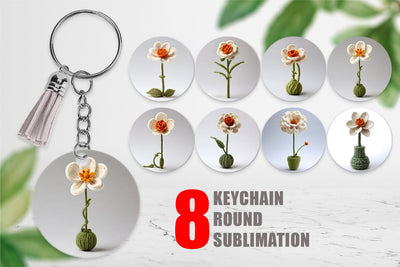 Keychain Flower Embroidery Sublimation artnoy 