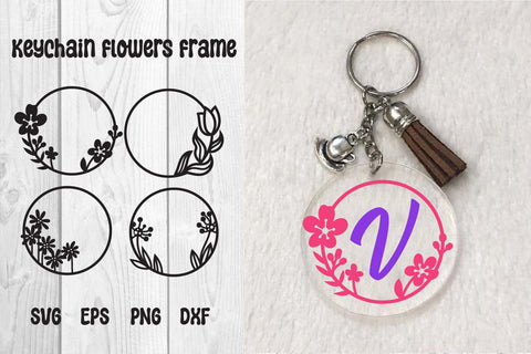 Keychain Flower frame svg, dxf, eps, png SVG dadan_pm 