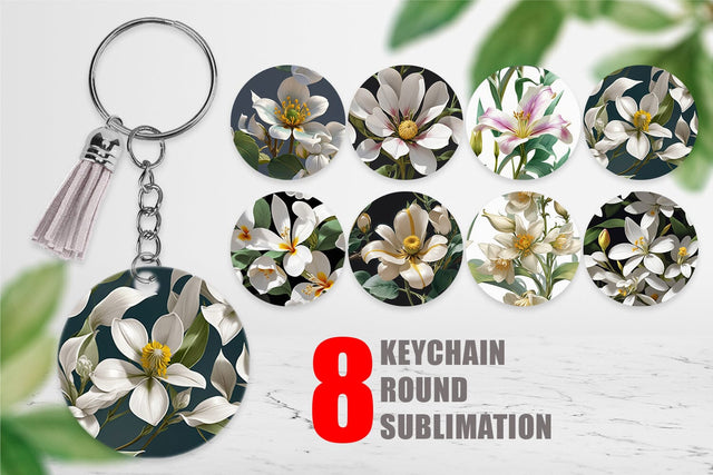 Keychain Flower Pattern Sublimation artnoy 