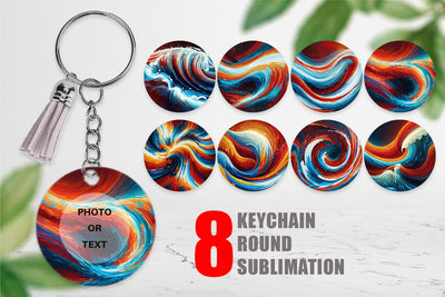 Keychain Flowing Liquid Paint Sublimation artnoy 