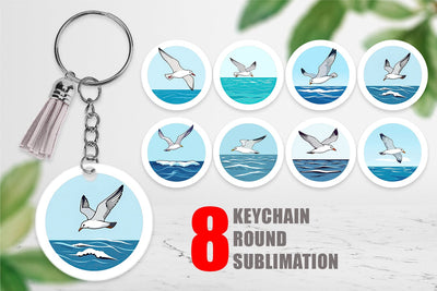 Keychain Flying Seagull Sublimation artnoy 
