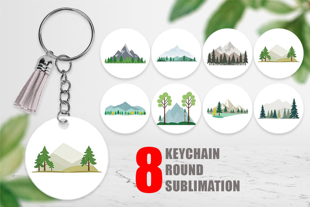 Keychain Forest and Mountain Sublimation artnoy 