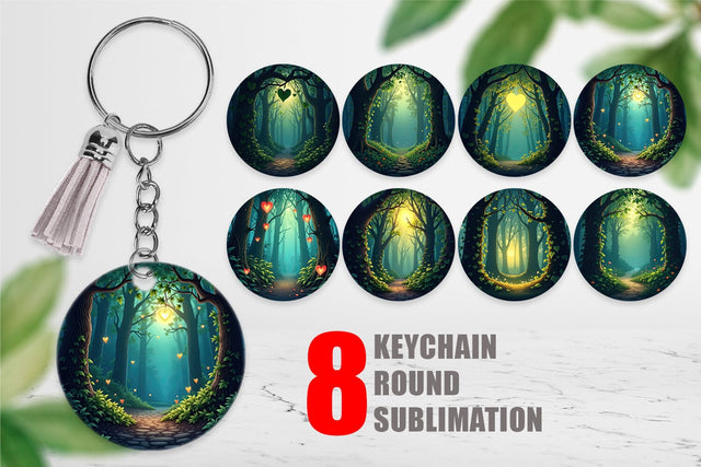 Keychain Forest Heart Sublimation artnoy 