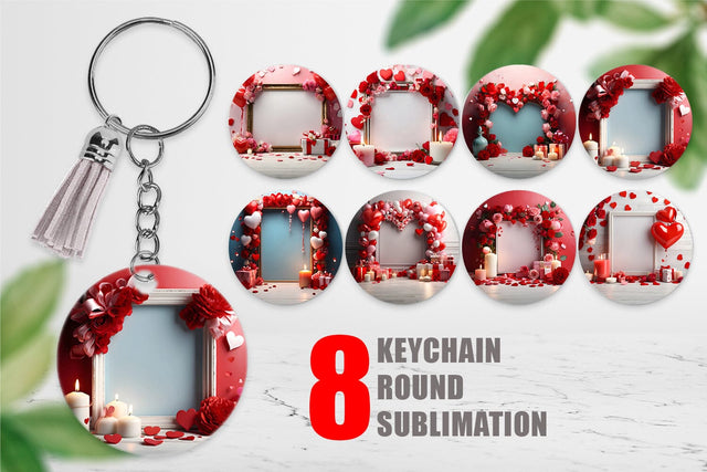 Keychain Frame Valentine Sublimation artnoy 