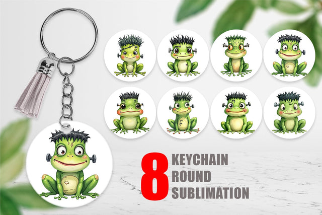 Keychain Frankenstein Frog Sublimation artnoy 