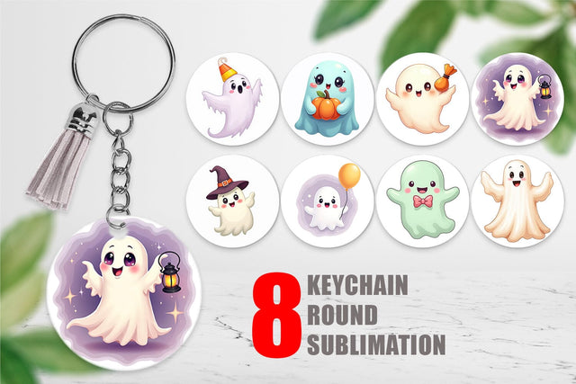 Keychain Friendly Ghosts Sublimation artnoy 