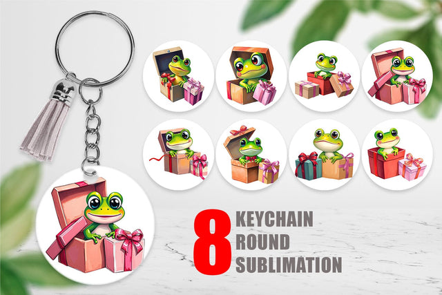 Keychain Frog Gift Sublimation artnoy 