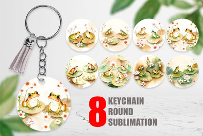 Keychain Frog with Lily Pads Sublimation artnoy 