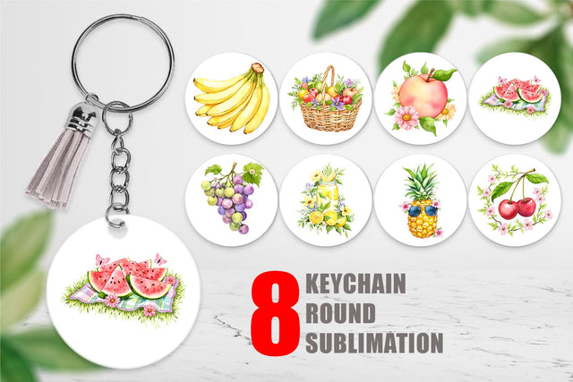 Keychain Fruit Picnic Sublimation artnoy 