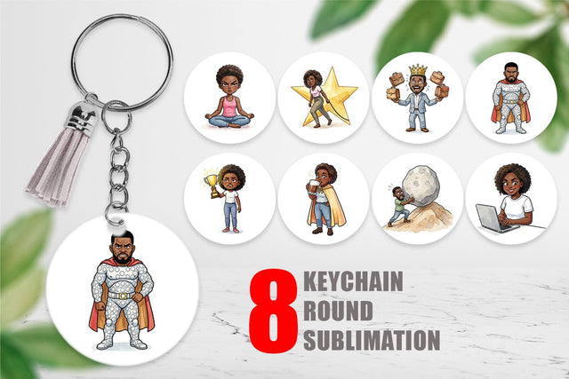 Keychain Funny Black Excellence Sublimation artnoy 