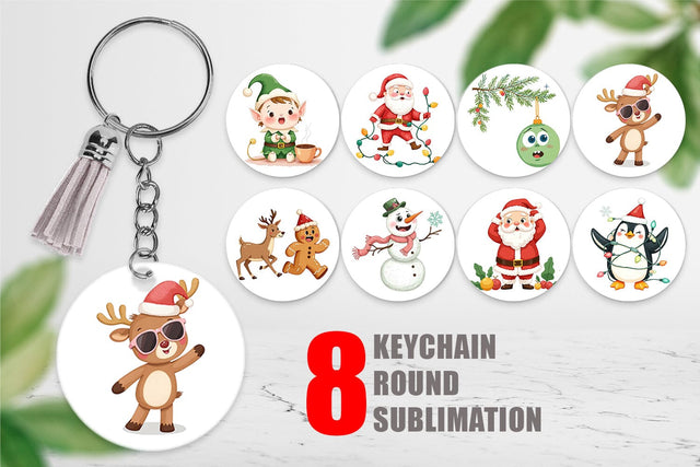 Keychain Funny Christmas Sublimation artnoy 