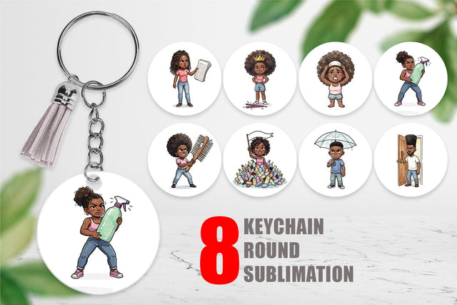 Keychain Funny Natural Hair Humor Sublimation artnoy 