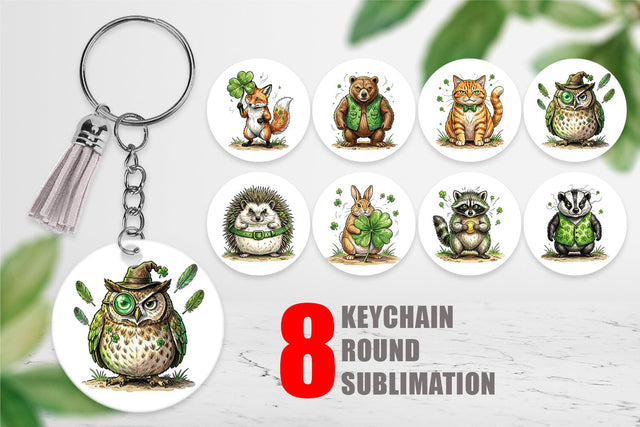 Keychain Funny St Patricks Animal Sublimation artnoy 