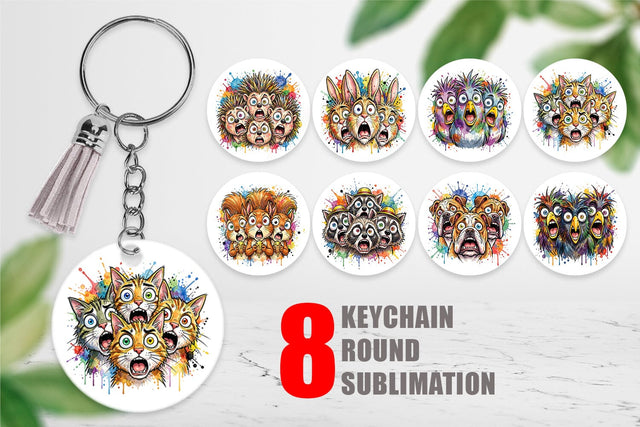 Keychain Funny Suburban Animal Heatwave Sublimation artnoy 