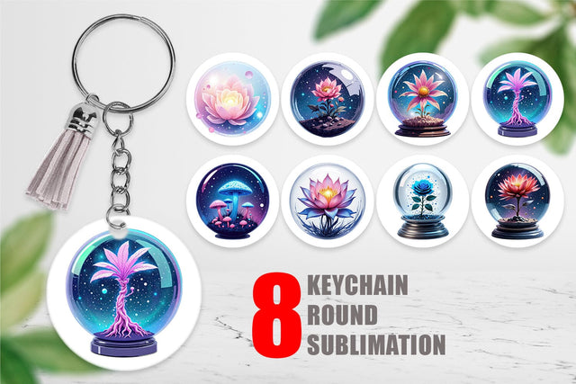 Keychain Galactic Flora Orbs Sublimation artnoy 