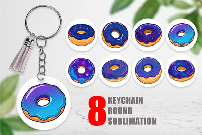 Keychain Galaxy Donut Sublimation artnoy 