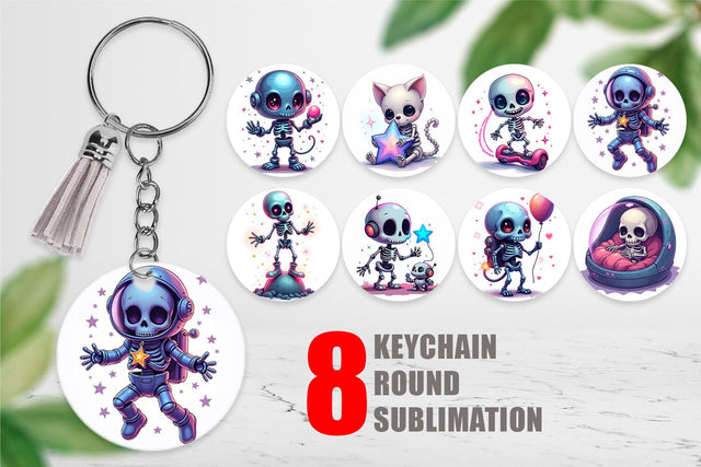 Keychain Galaxy Skeletons Sublimation artnoy 