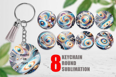 Keychain Galaxy with Planets Sublimation artnoy 
