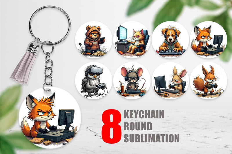 Keychain Gamer Critters Sublimation artnoy 