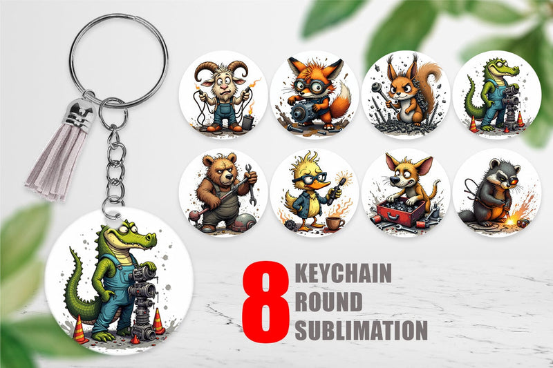 Keychain Garage Chaos Critter Sublimation artnoy 