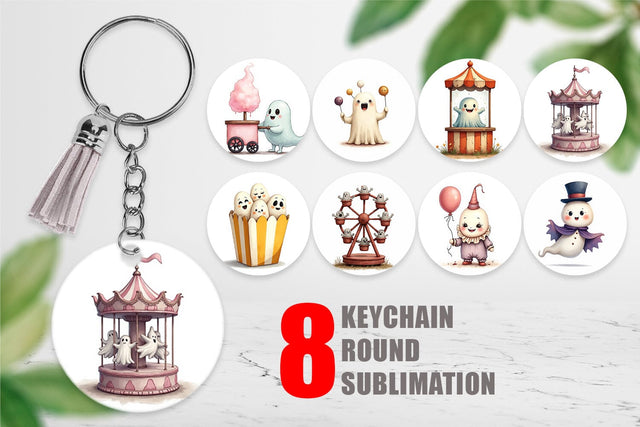 Keychain Ghost Carnival Toys Sublimation artnoy 