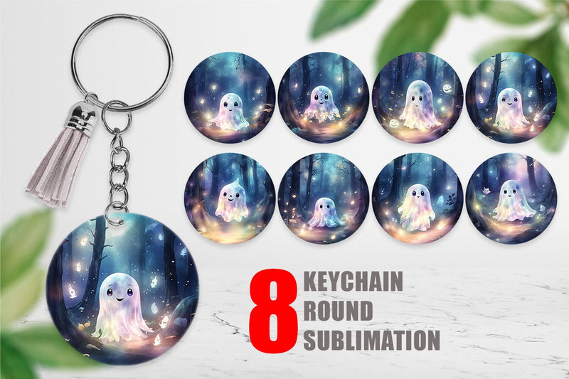 Keychain Ghost in Forest Sublimation artnoy 